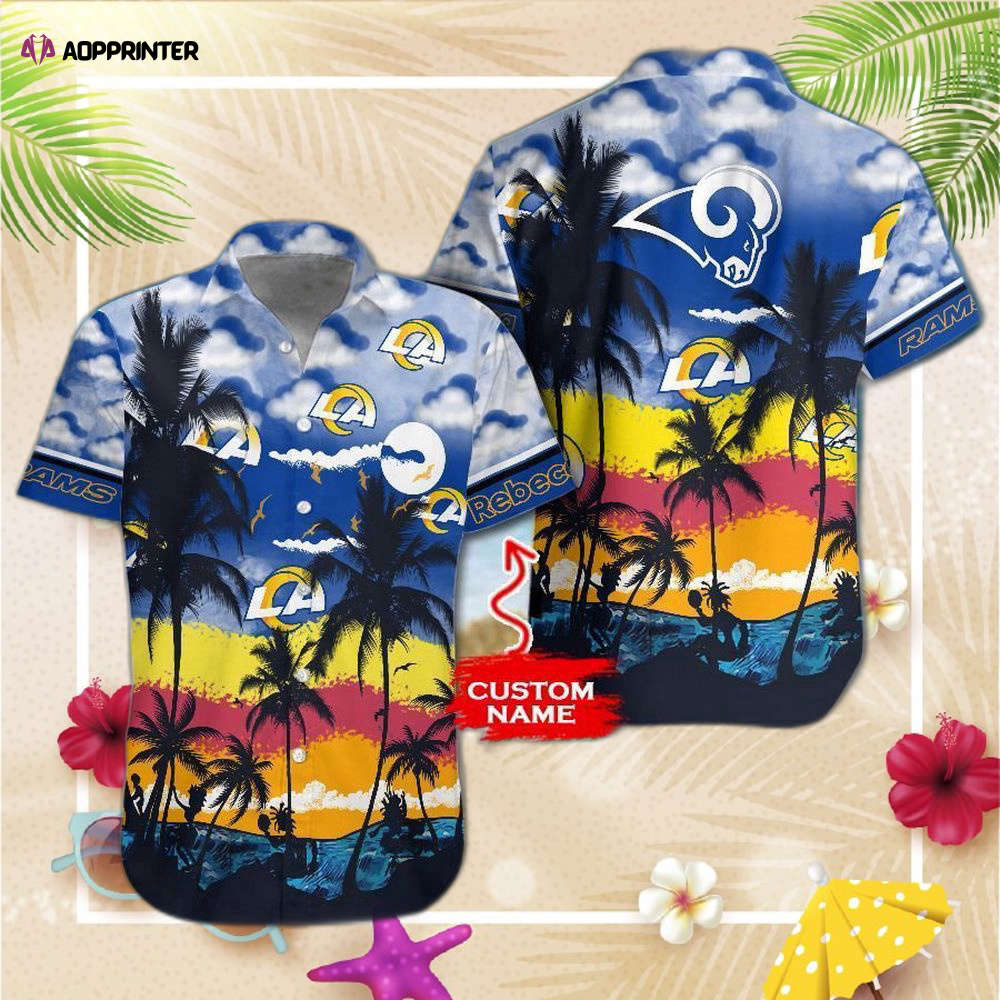 Los Angeles Rams NFL Gift For Fan Personalized Hawaiian