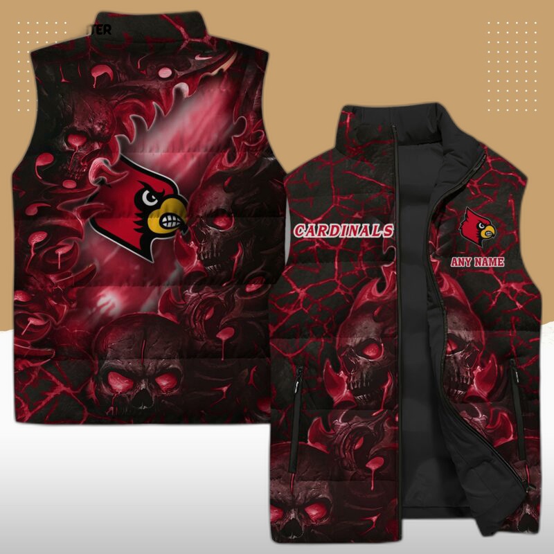 Louisville Cardinals NCAA Sleeveless Puffer Jacket Custom For Fans Gifts