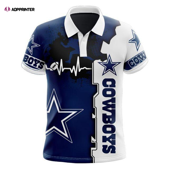 Love Dallas Cowboys Heating Curve 3D Polo Shirt