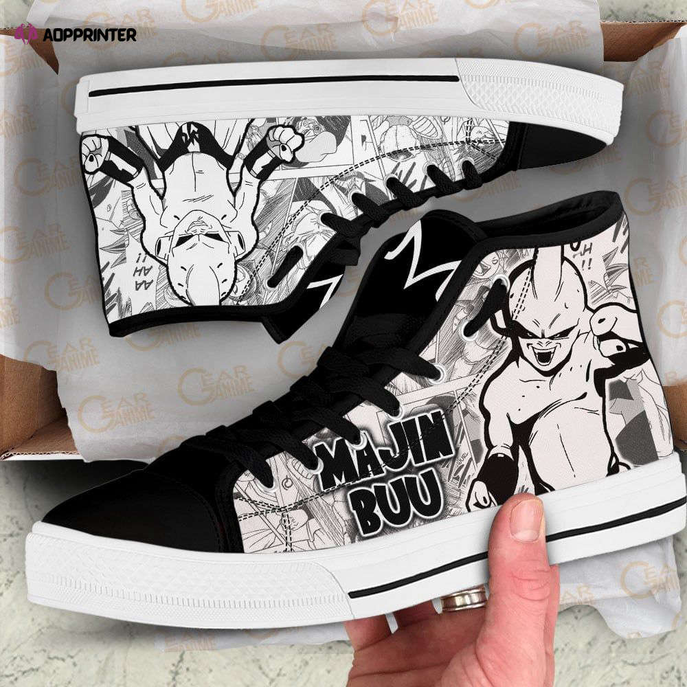 Majin Buu High Top Canvas Shoes Custom Dragon Ball Manga For Fans