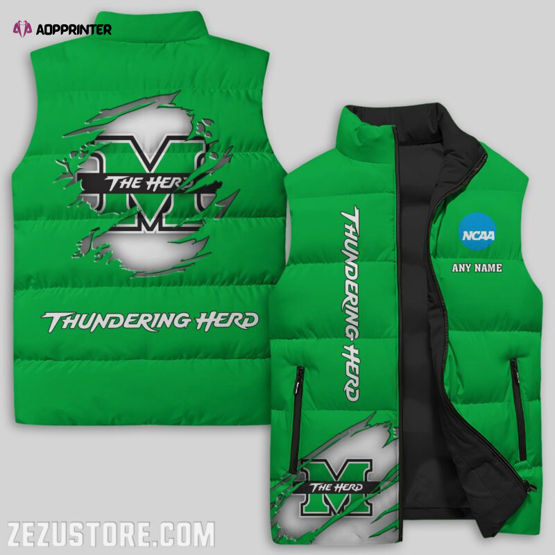 Marshall Thundering Herd NCAA Sleeveless Puffer Jacket Custom For Fans Gifts