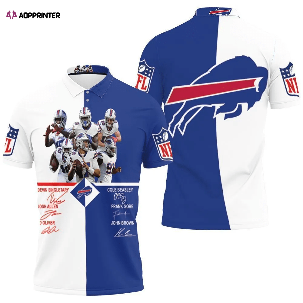 Mens & Womens Buffalo Bills Players Signed 3D Polo Shirt