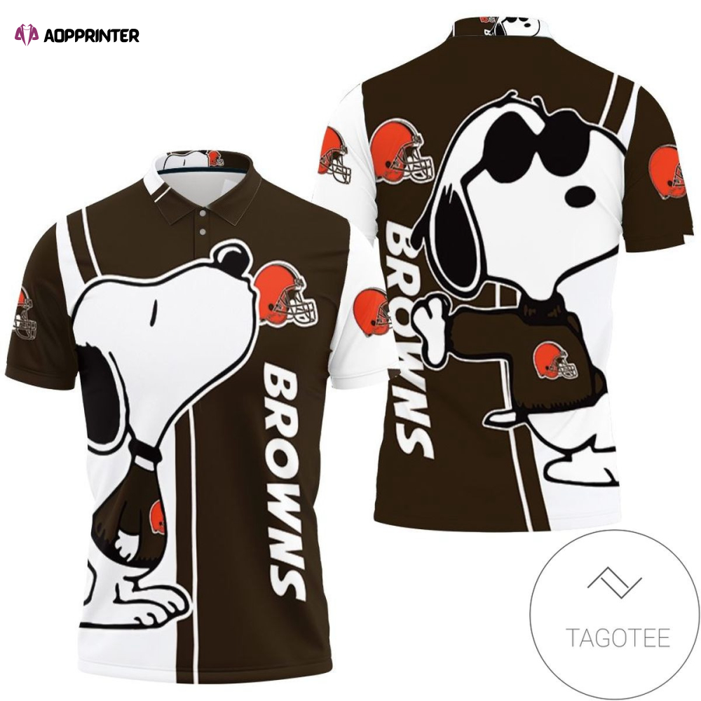 Mens & Womens Cleveland Browns Snoopy Lover 3d Printed All Over Print Polo Shirt