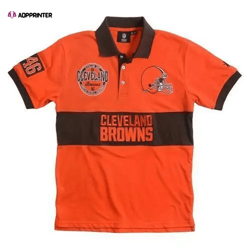 Mens & Womens Cleveland Browns Wordmark Rugby Polo Shirt 3D All Over Print Shirt3750