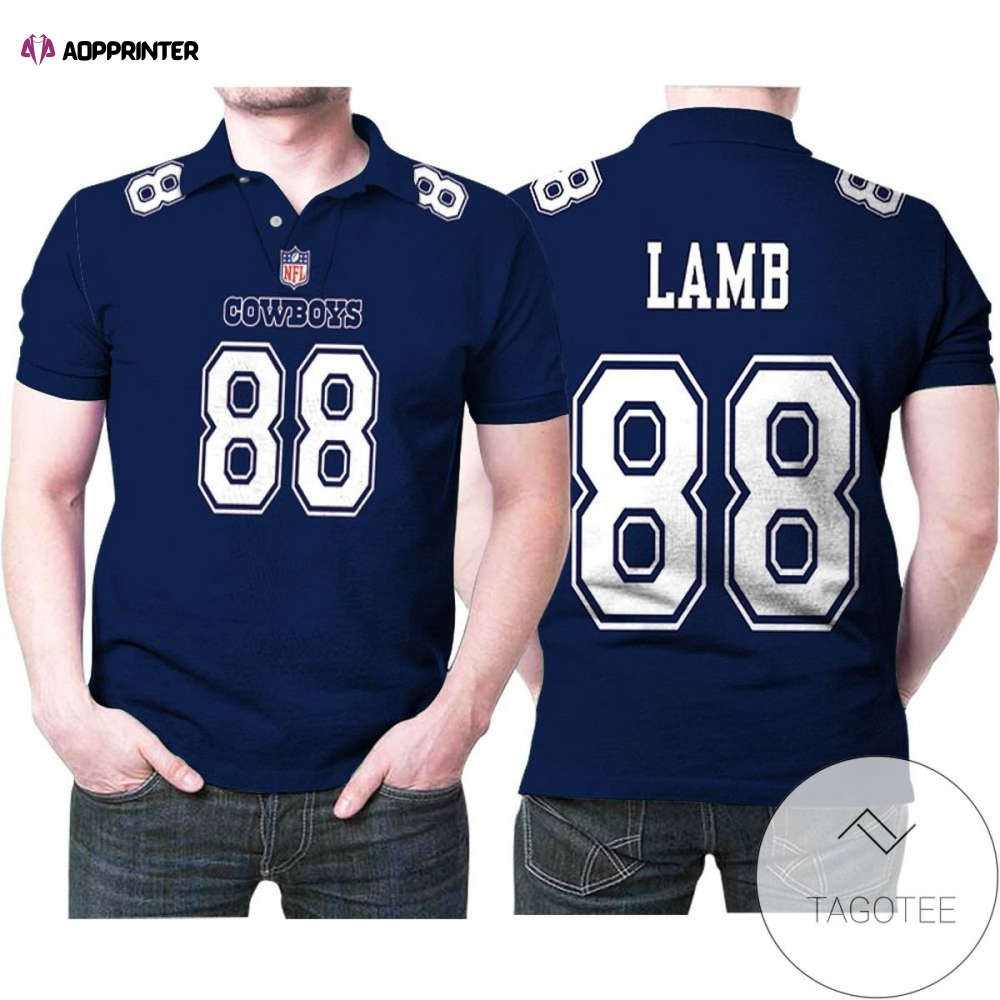 Mens & Womens Dallas Cowboys Ceedee Lamb #88 Great Player Nfl American Football Game Navy 2019 Jersey Style Gift For Cowboys Fans All Over Print Polo Shirt