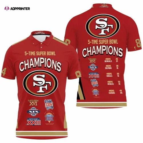 Mens & Womens San Francisco 49ers 5 Time Super Bowl Champions For Fan 3D All Over Print Polo Shirt