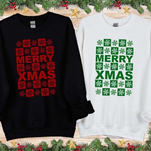 Merry Xmas Sweatshirt Snowflake Christmas Shirt Christmas Sweatshirt Custom Family Christmas Shirt Santa  Sweatshirt Christmas Gift