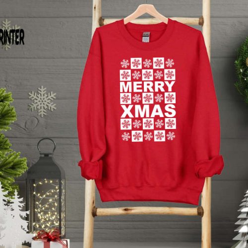 Merry Xmas Sweatshirt Snowflake Christmas Shirt Christmas Sweatshirt Custom Family Christmas Shirt Santa  Sweatshirt Christmas Gift