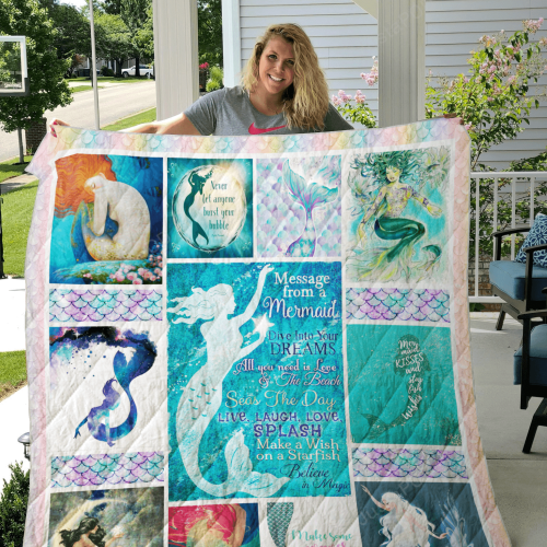 Message From A Mermaid Make A Wish On A Starfish Believe In Magic Quilt Blanket Great Customized Blanket Gifts For Birthday Christmas Thanksgiving