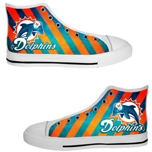 Miami Dolphins NFL Football Custom Canvas High Top Shoes