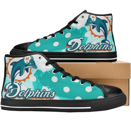 Miami Dolphins NFL Football Custom Canvas High Top Shoes