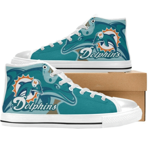 Miami Dolphins NFL Football Custom Canvas High Top Shoes