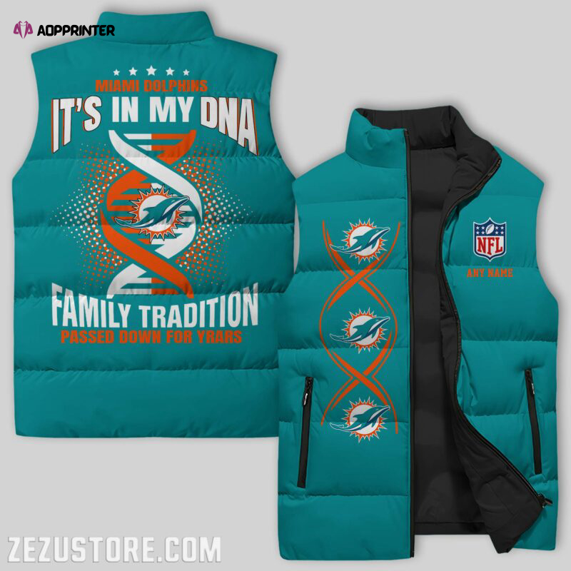 Miami Dolphins NFL Sleeveless Puffer Jacket Custom For Fans Gifts