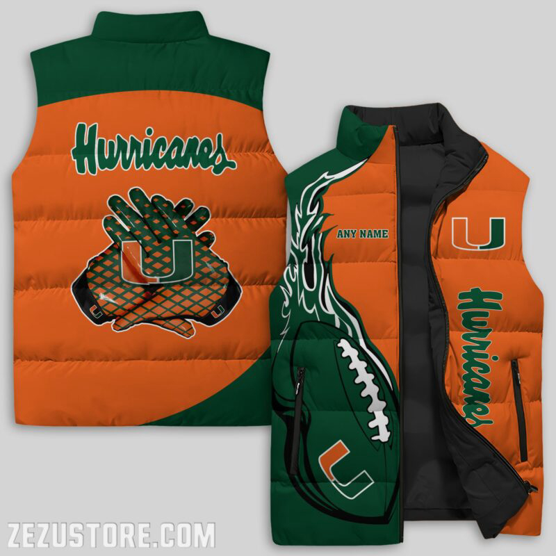 Miami Hurricanes NCAA Sleeveless Puffer Jacket Custom For Fans Gifts