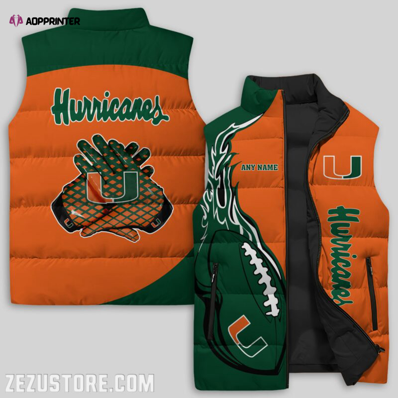 Miami Hurricanes NCAA Sleeveless Puffer Jacket Custom For Fans Gifts