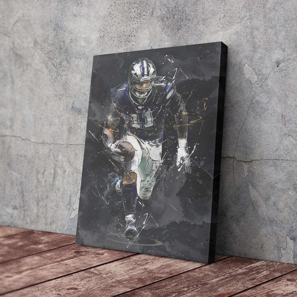 Micah Parsons Art Dallas Cowboys NFL Canvas Wall Art Home Decor Framed Poster Man Cave Gift