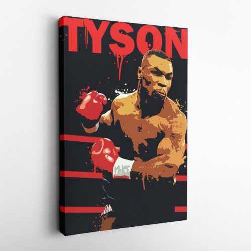 Mike Tyson Poster Boxing Splash Canvas Unique Design Wall Art Print Hand Made Ready to Hang Custom Design