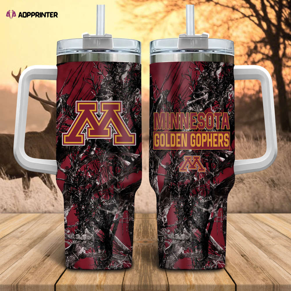 Minnesota Golden Gophers NCAA Hunting Personalized Stanley Tumbler 40oz