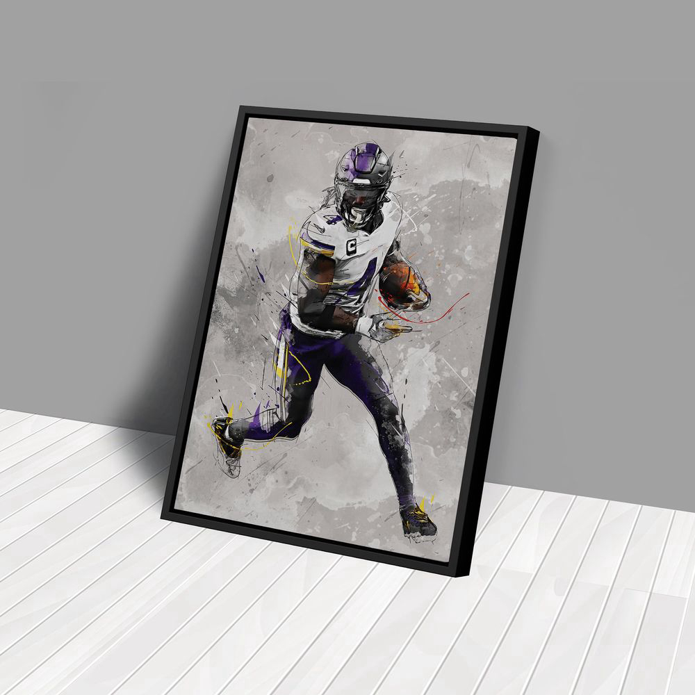 Minnesota Vikings Dalvin Cook Poster: NFL Canvas Wall Art – Perfect Man Cave Gift!