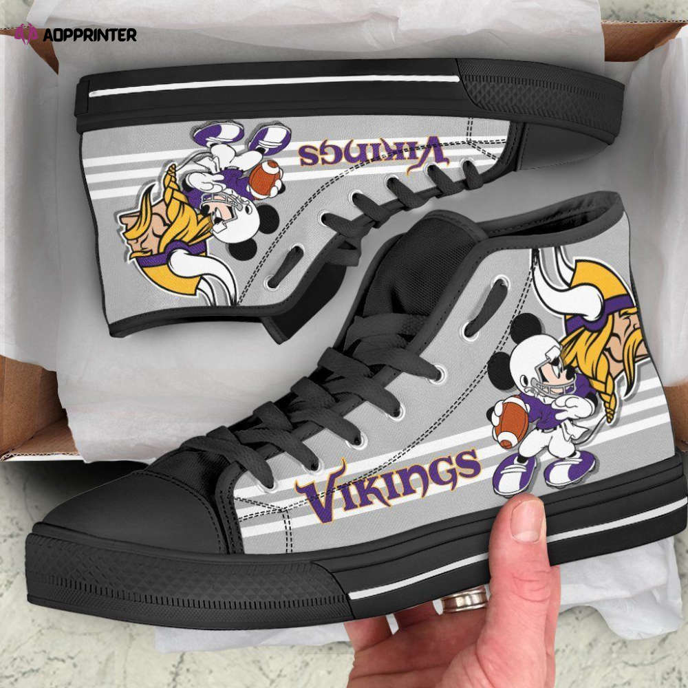 Minnesota Vikings High Top Shoes Custom Mickey For Fans
