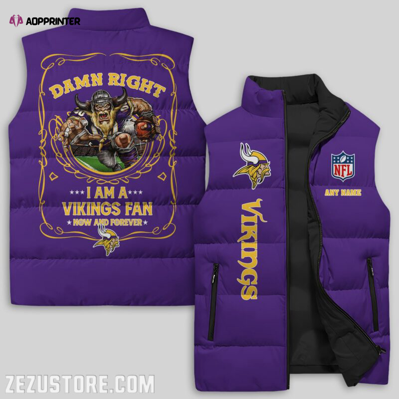 Minnesota Vikings NFL Sleeveless Puffer Jacket Custom For Fans Gifts