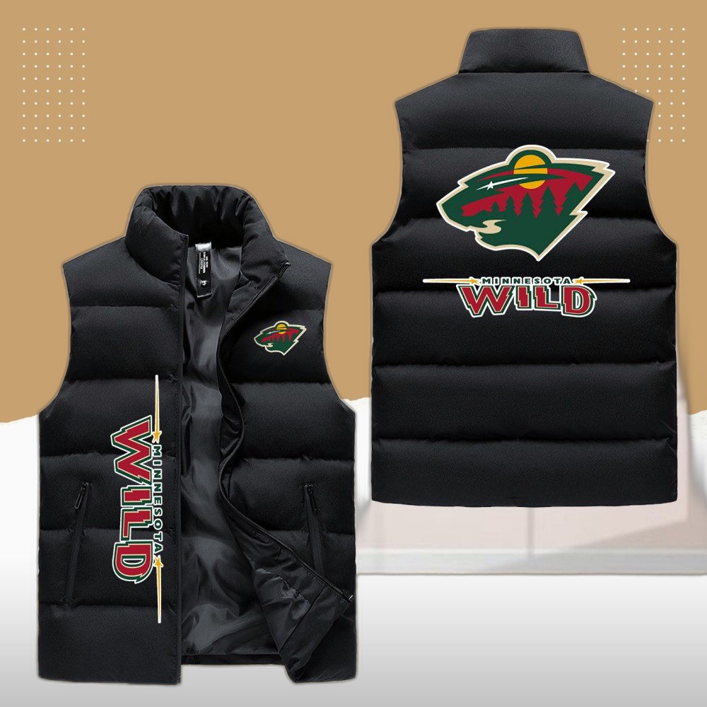 Minnesota Wild Sleeveless Puffer Jacket Custom For Fans Gifts