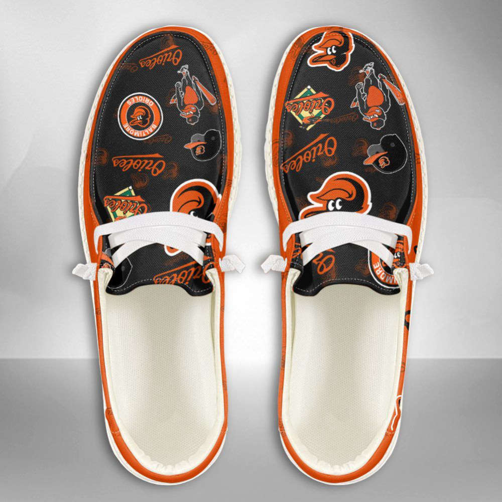 MLB Baltimore Orioles Hey Dude Shoes Wally Lace Up Loafers Moccasin Slippers