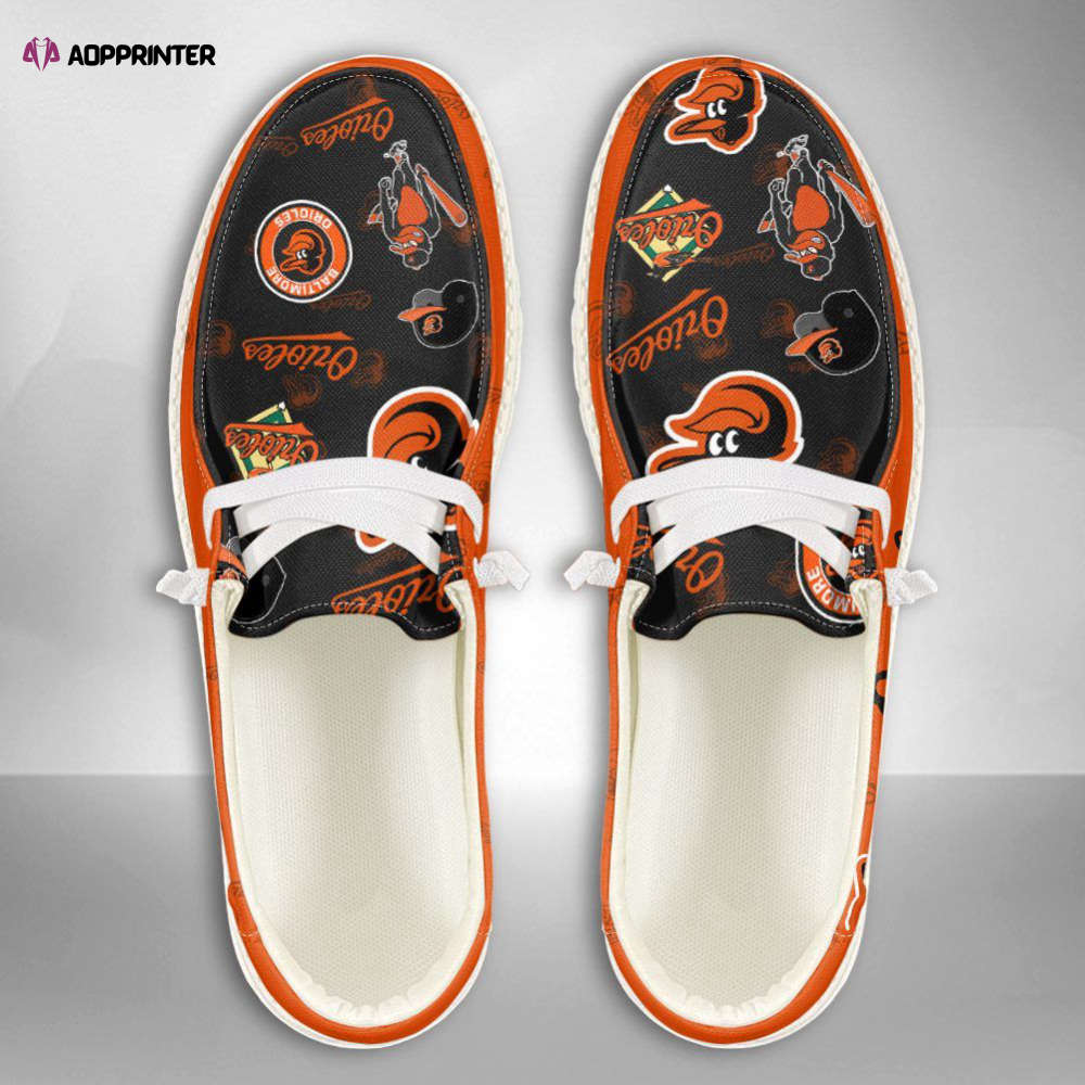 MLB Baltimore Orioles Hey Dude Shoes Wally Lace Up Loafers Moccasin Slippers