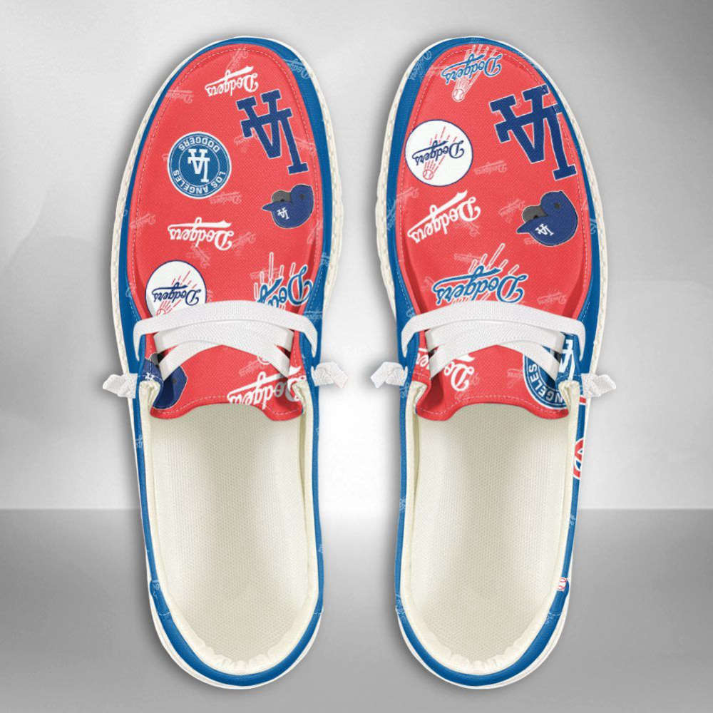 MLB Los Angeles Dodgers Hey Dude Shoes Wally Lace Up Loafers Moccasin Slippers Fan Gifts