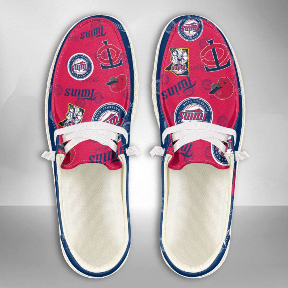 MLB Minnesota Twins Hey Dude Shoes Wally Lace Up Loafers Moccasin Slippers Fan Gifts