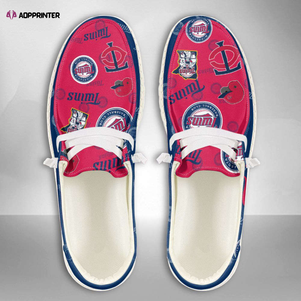 MLB Minnesota Twins Hey Dude Shoes Wally Lace Up Loafers Moccasin Slippers Fan Gifts