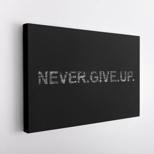 Motivation Never Give Up Motivation Text Quotes Inspirational Canvas Unique Design Wall Art Print Hand Made Ready to Hang Custom Design