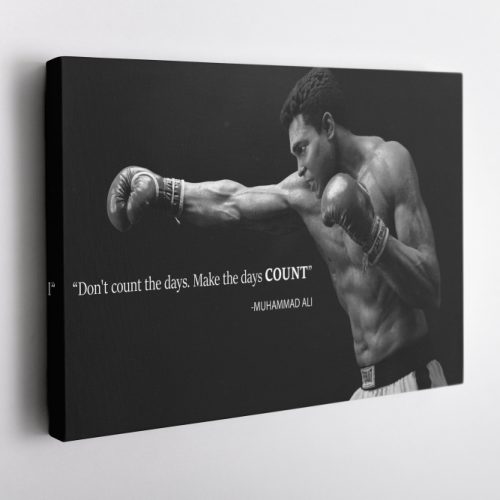 Muhammad Ali Quote Poster Black and Whte Boxing Legend Canvas Unique Design Wall Art Print Hand Made Ready to Hang Custom Design