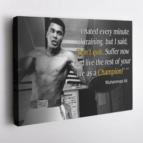 Muhammad Ali The Greatest Poster Quote Boxing Canvas Unique Design Wall Art Print Hand Made Ready to Hang Custom Design