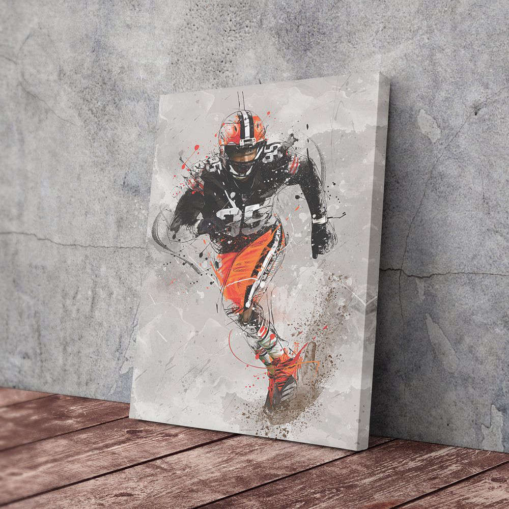 Myles Garrett Poster Cleveland Browns NFL Canvas Wall Art Home Decor Framed Poster Man Cave Gift
