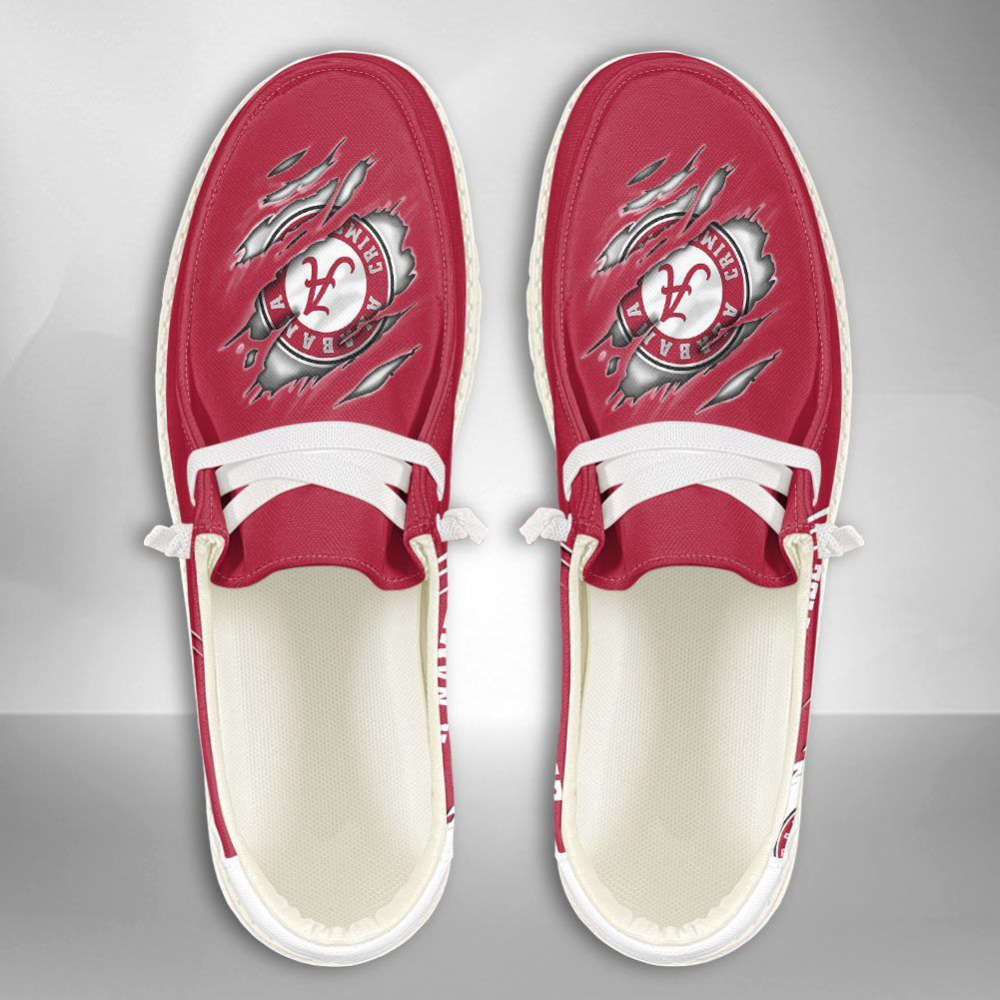 NCAA Alabama Crimson Tide Hey Dude Shoes Wally Lace Up Loafers Moccasin Slippers Fan Gifts