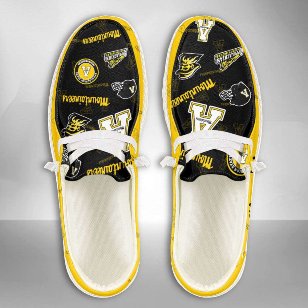 NCAA Appalachian State Mountaineers Hey Dude Shoes Wally Lace Up Loafers Moccasin Slippers HDS0028