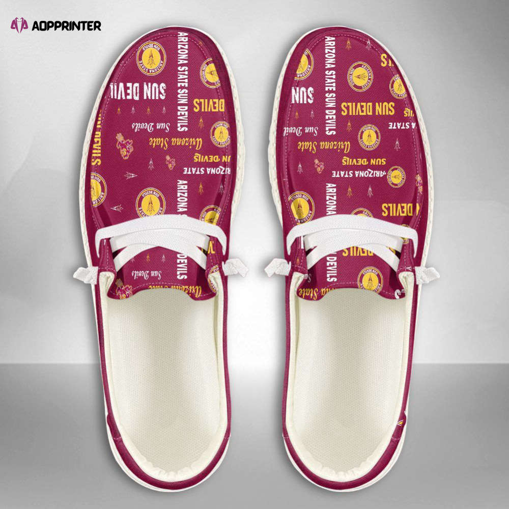 NCAA Arizona State Sun Devils Hey Dude Shoes Wally Lace Up Loafers Moccasin Slippers