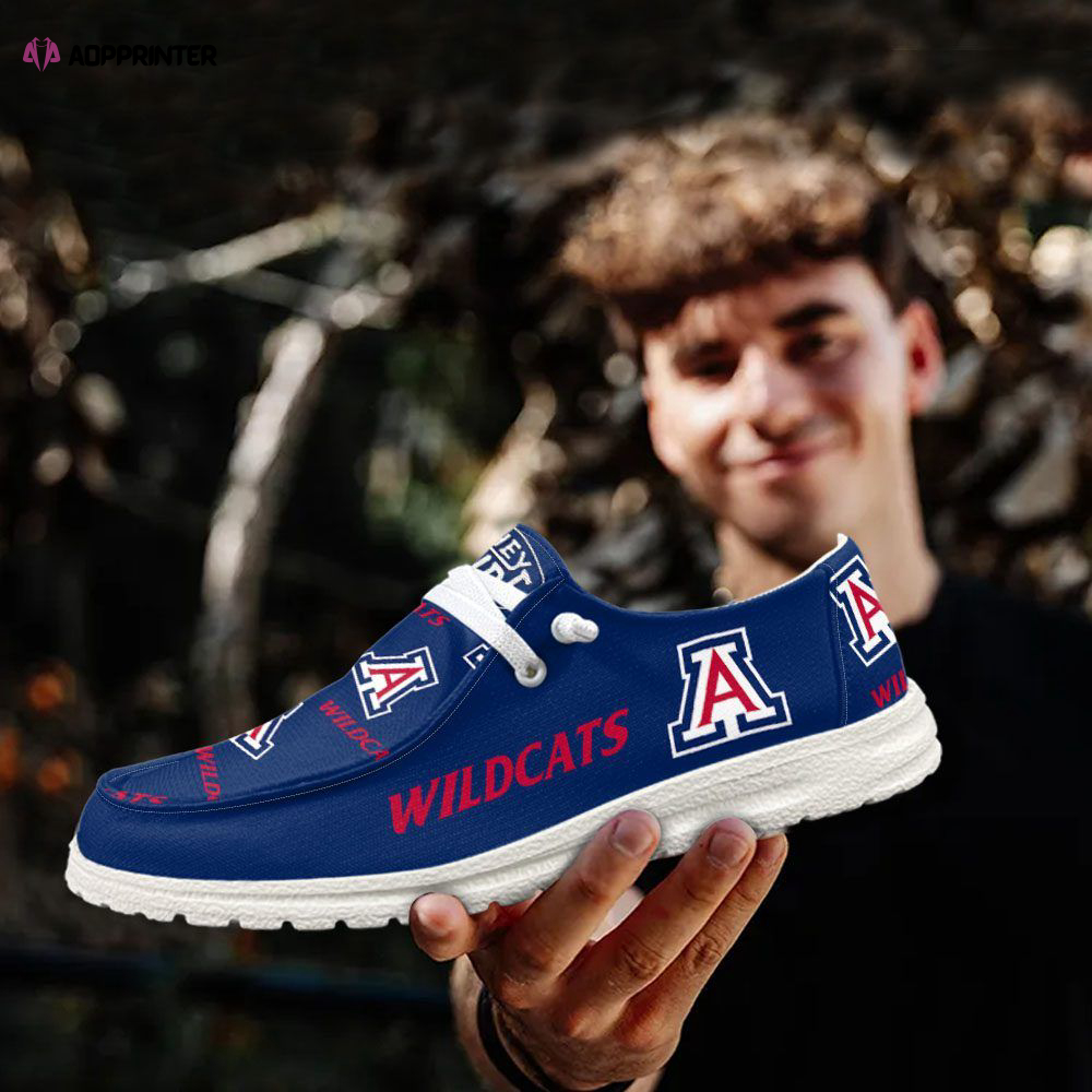 NCAA Arizona Wildcats Hey Dude Shoes Wally Lace Up Loafers Moccasin Slippers Fan Gifts