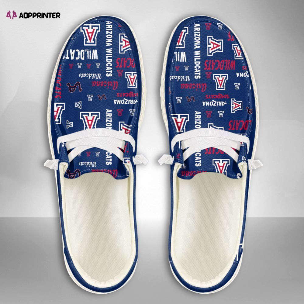 NCAA Arizona Wildcats Hey Dude Shoes Wally Lace Up Loafers Moccasin Slippers HDS0047