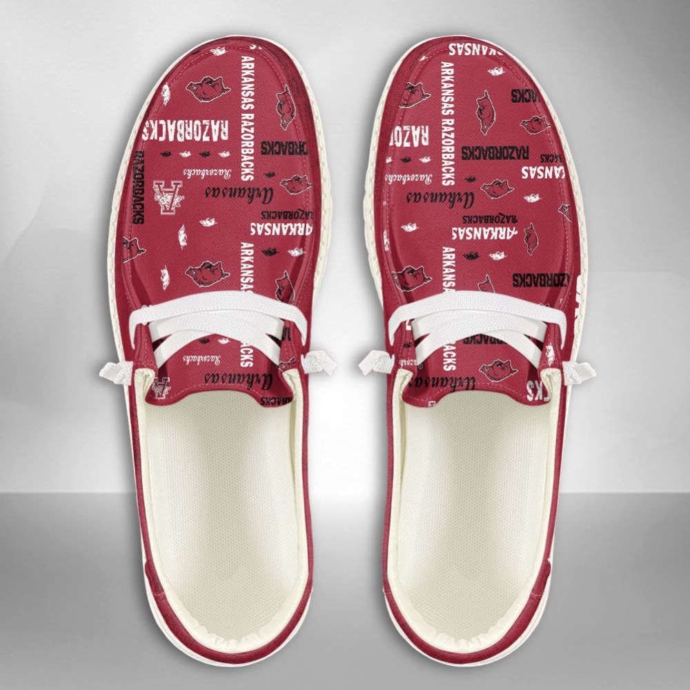 NCAA Arkansas Razorbacks Hey Dude Shoes Wally Lace Up Loafers Moccasin Slippers Fan Gifts