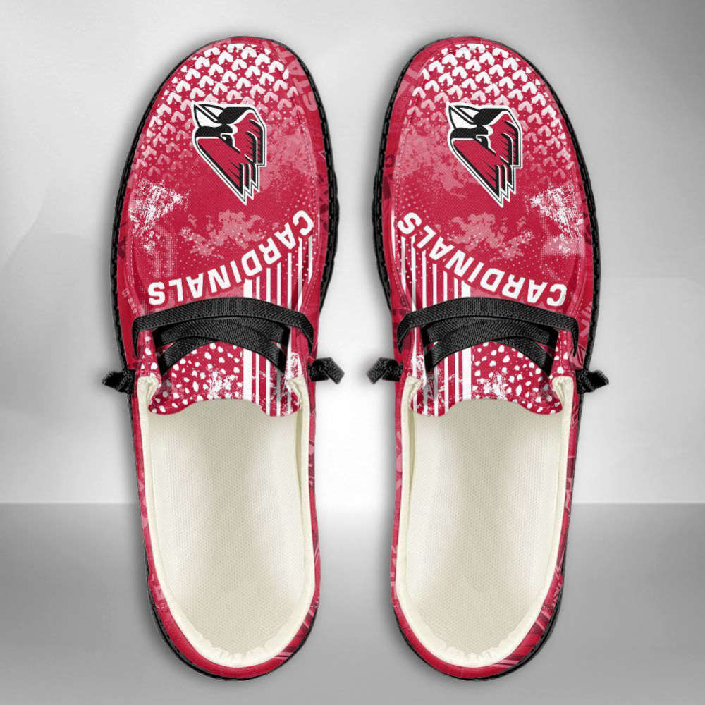 NCAA Ball State Cardinals Hey Dude Shoes Wally Lace Up Loafers Moccasin Slippers HDS0094