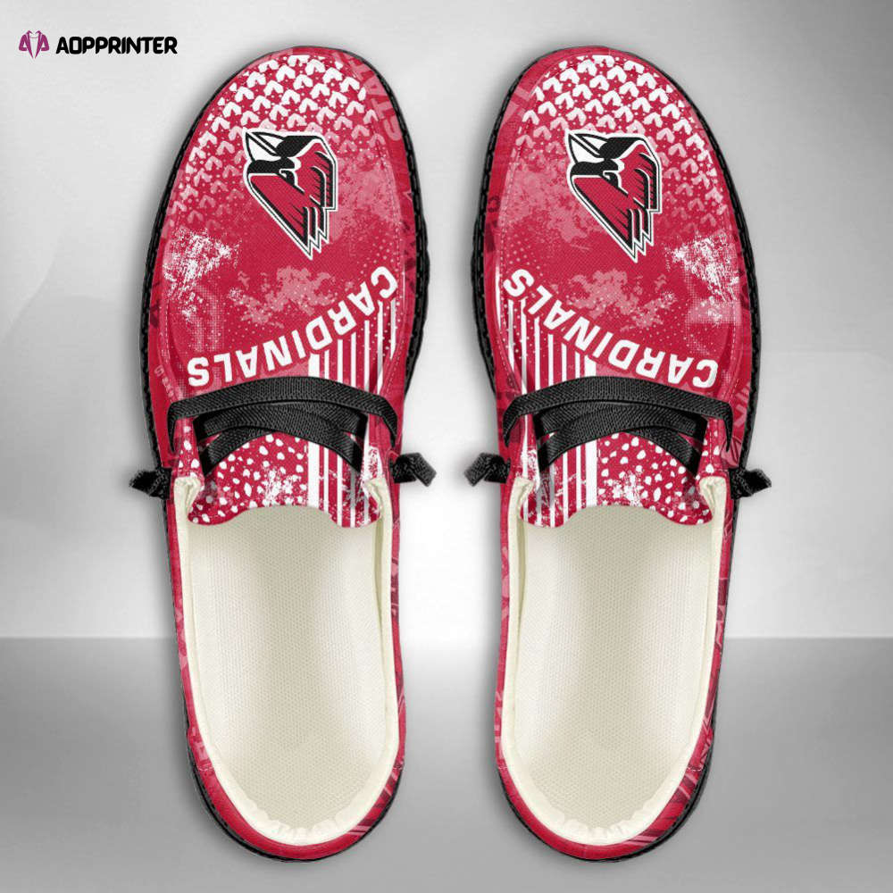 NCAA Ball State Cardinals Hey Dude Shoes Wally Lace Up Loafers Moccasin Slippers HDS0094