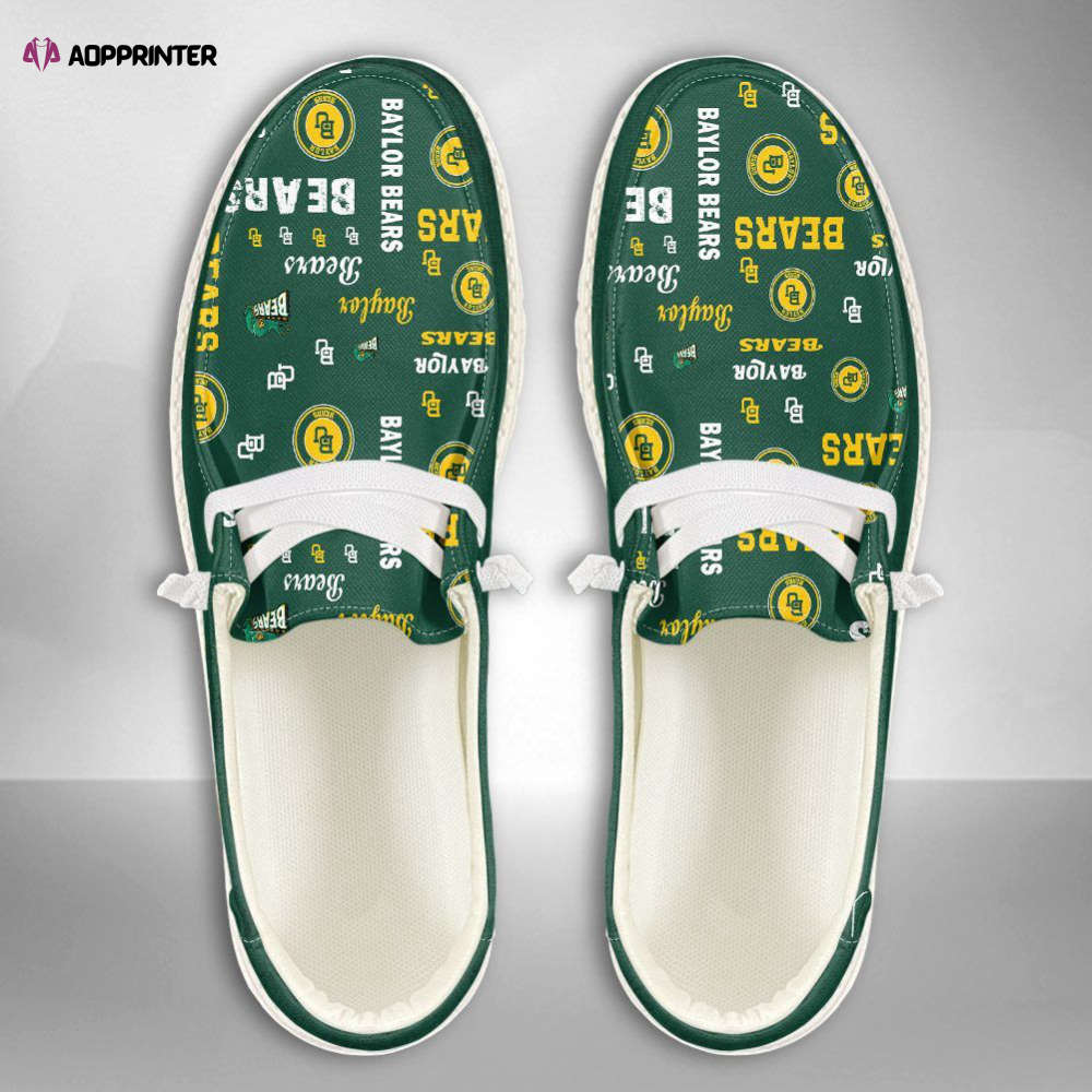 NCAA Baylor Bears Hey Dude Shoes Wally Lace Up Loafers Moccasin Slippers HDS0105