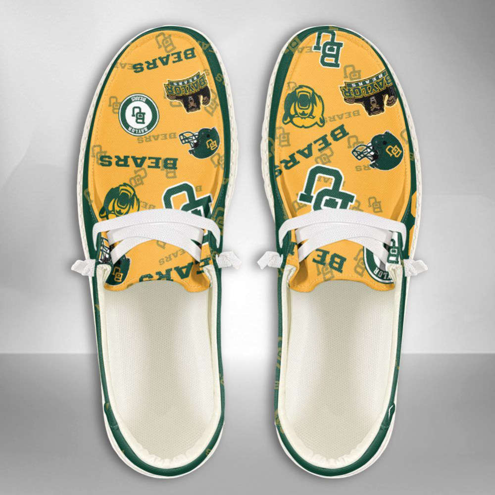 NCAA Baylor Bears Hey Dude Shoes Wally Lace Up Loafers Moccasin Slippers Fan Gifts