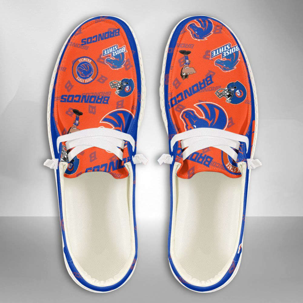 NCAA Boise State Broncos Hey Dude Shoes Wally Lace Up Loafers Moccasin Slippers HDS0113