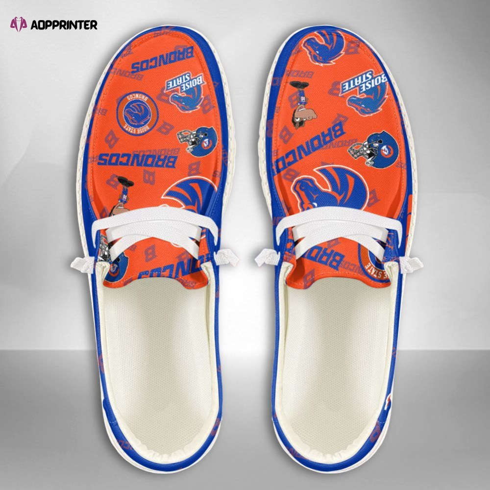 NCAA Boise State Broncos Hey Dude Shoes Wally Lace Up Loafers Moccasin Slippers HDS0113