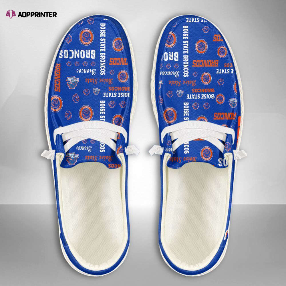 NCAA Boise State Broncos Hey Dude Shoes Wally Lace Up Loafers Moccasin Slippers