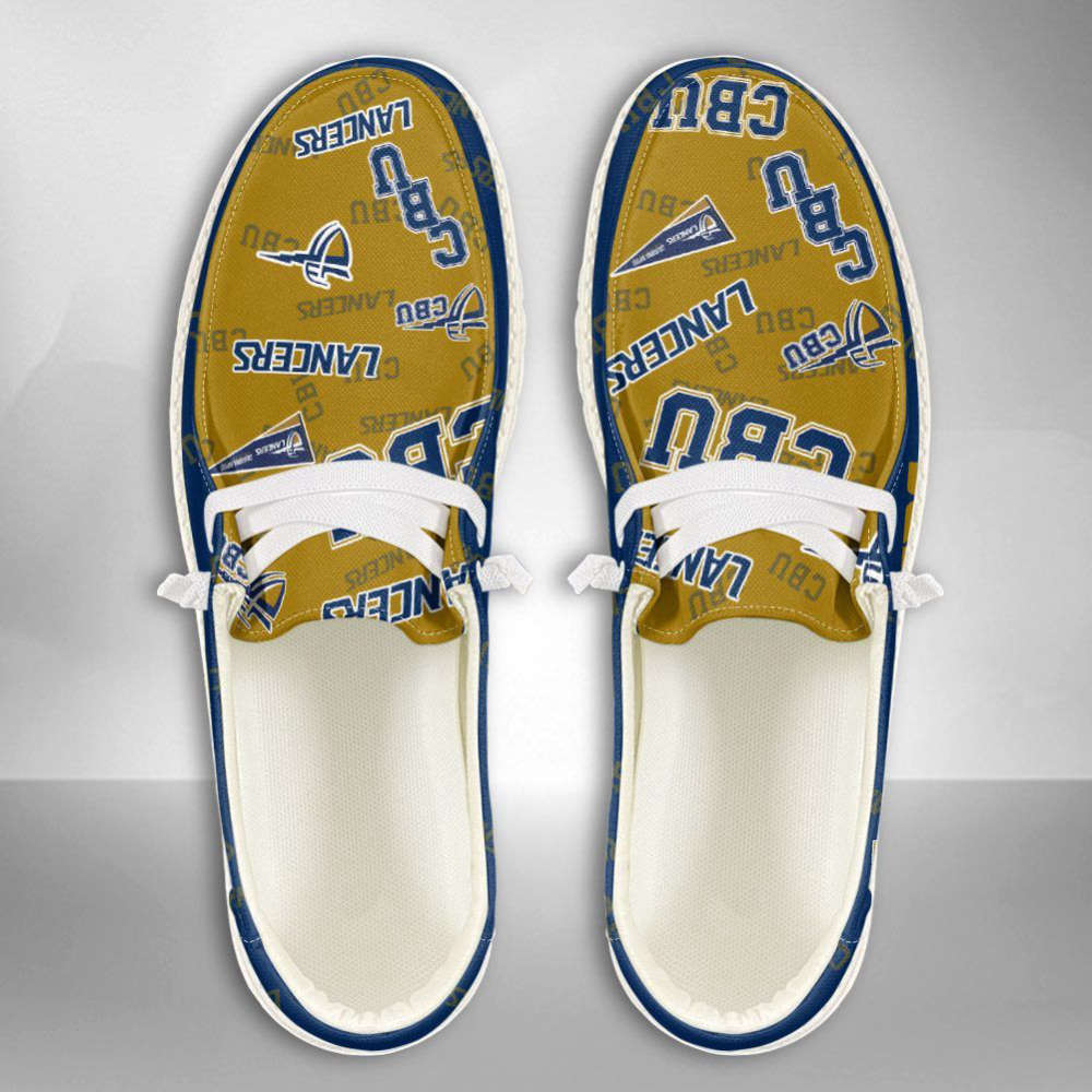 NCAA CBU Lancers Hey Dude Shoes Wally Lace Up Loafers Moccasin Slippers Fan Gifts