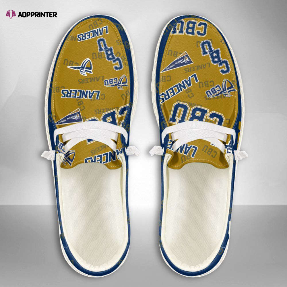 NCAA CBU Lancers Hey Dude Shoes Wally Lace Up Loafers Moccasin Slippers Fan Gifts